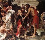 Annibale Carracci Famous Paintings - The Baptism of Christ